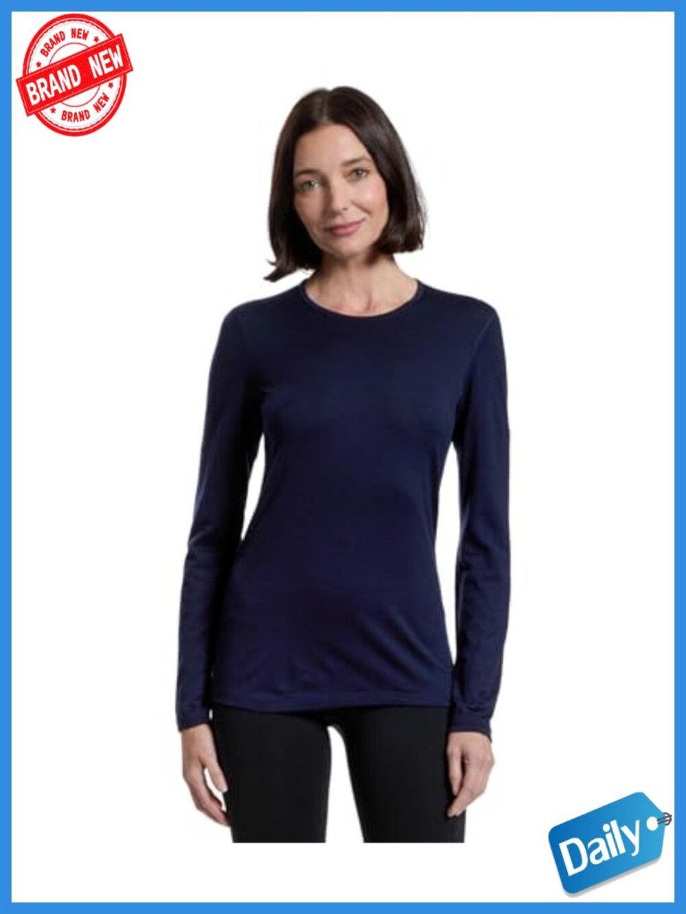 100% Merino Wool Baselayer Long Sleeve Crew Neck Thermal Shirt